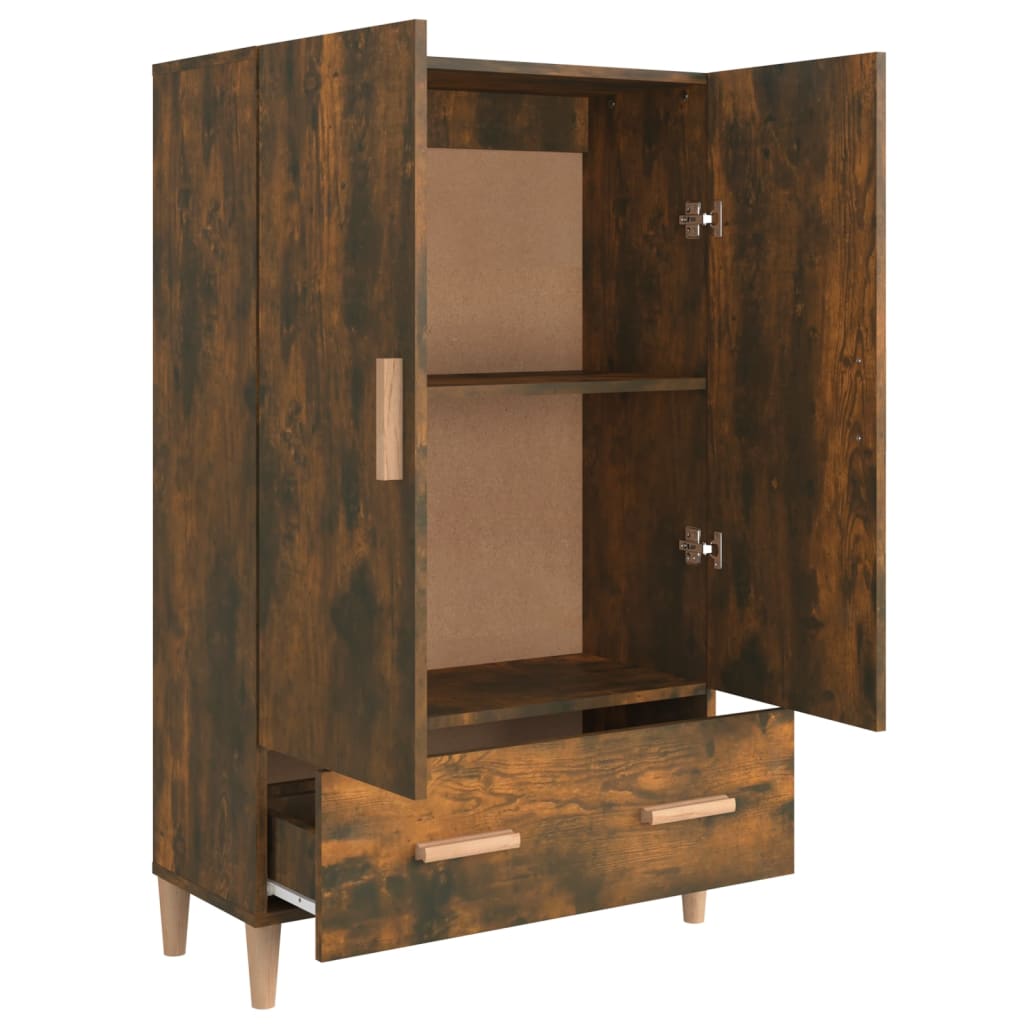 Hoge kast 70x31x115 cm bewerkt hout gerookt eikenkleurig is nu te koop bij PeponiXL, paradijselijk wonen!