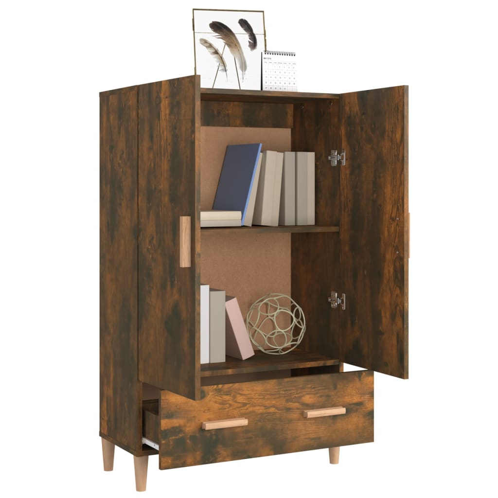 Hoge kast 70x31x115 cm bewerkt hout gerookt eikenkleurig is nu te koop bij PeponiXL, paradijselijk wonen!