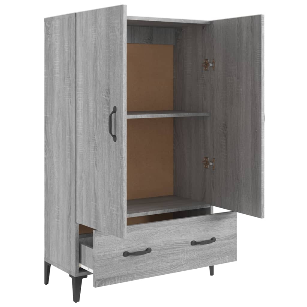 Hoge kast 70x31x115 cm bewerkt hout grijs sonoma eikenkleurig is nu te koop bij PeponiXL, paradijselijk wonen!