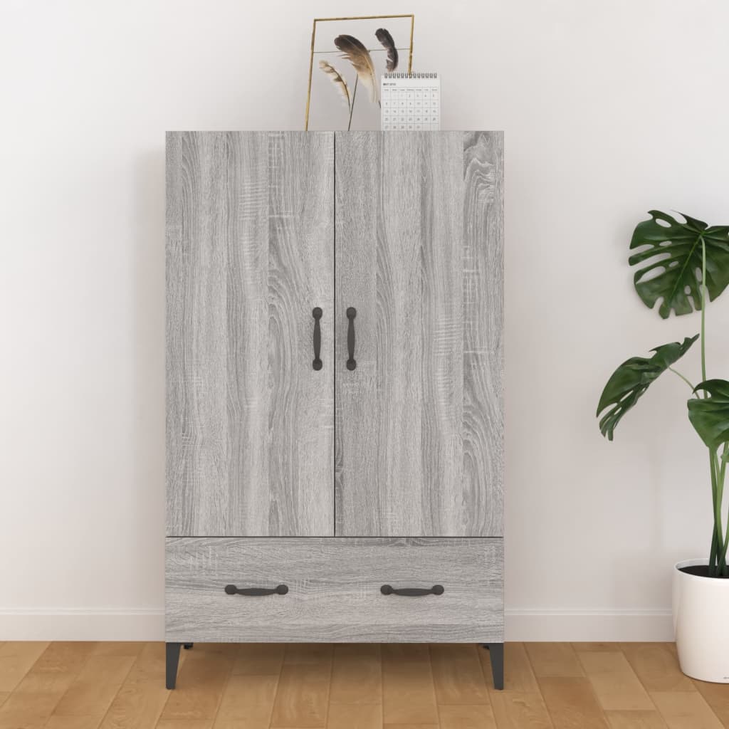Hoge kast 70x31x115 cm bewerkt hout grijs sonoma eikenkleurig is nu te koop bij PeponiXL, paradijselijk wonen!