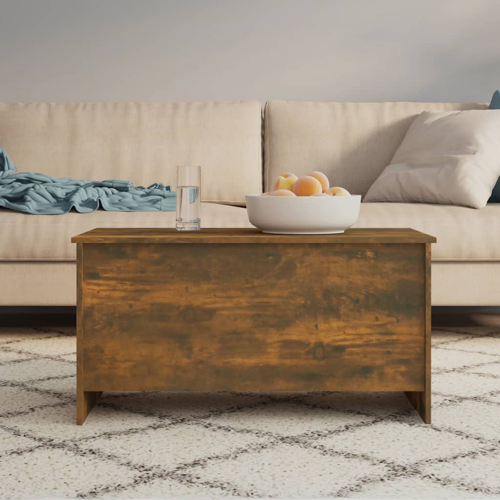 Salontafel 102x55,5x52,5 cm bewerkt hout gerookt eikenkleurig is nu te koop bij PeponiXL, paradijselijk wonen!
