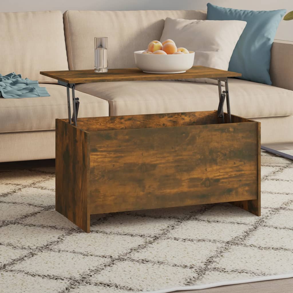 Salontafel 102x55,5x52,5 cm bewerkt hout gerookt eikenkleurig is nu te koop bij PeponiXL, paradijselijk wonen!
