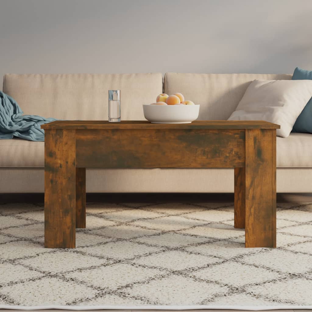 Salontafel 101x49x52 cm bewerkt hout gerookt eikenkleurig is nu te koop bij PeponiXL, paradijselijk wonen!