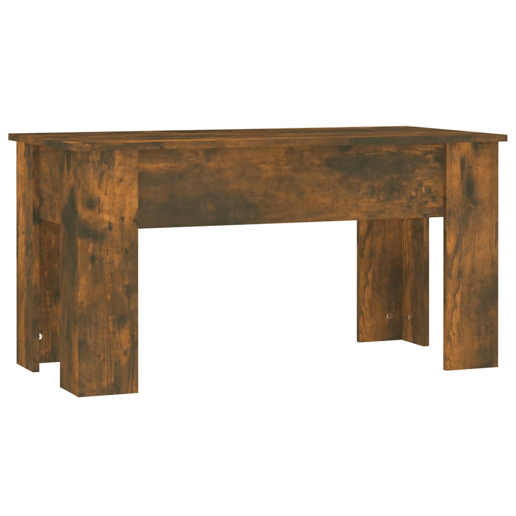Salontafel 101x49x52 cm bewerkt hout gerookt eikenkleurig is nu te koop bij PeponiXL, paradijselijk wonen!