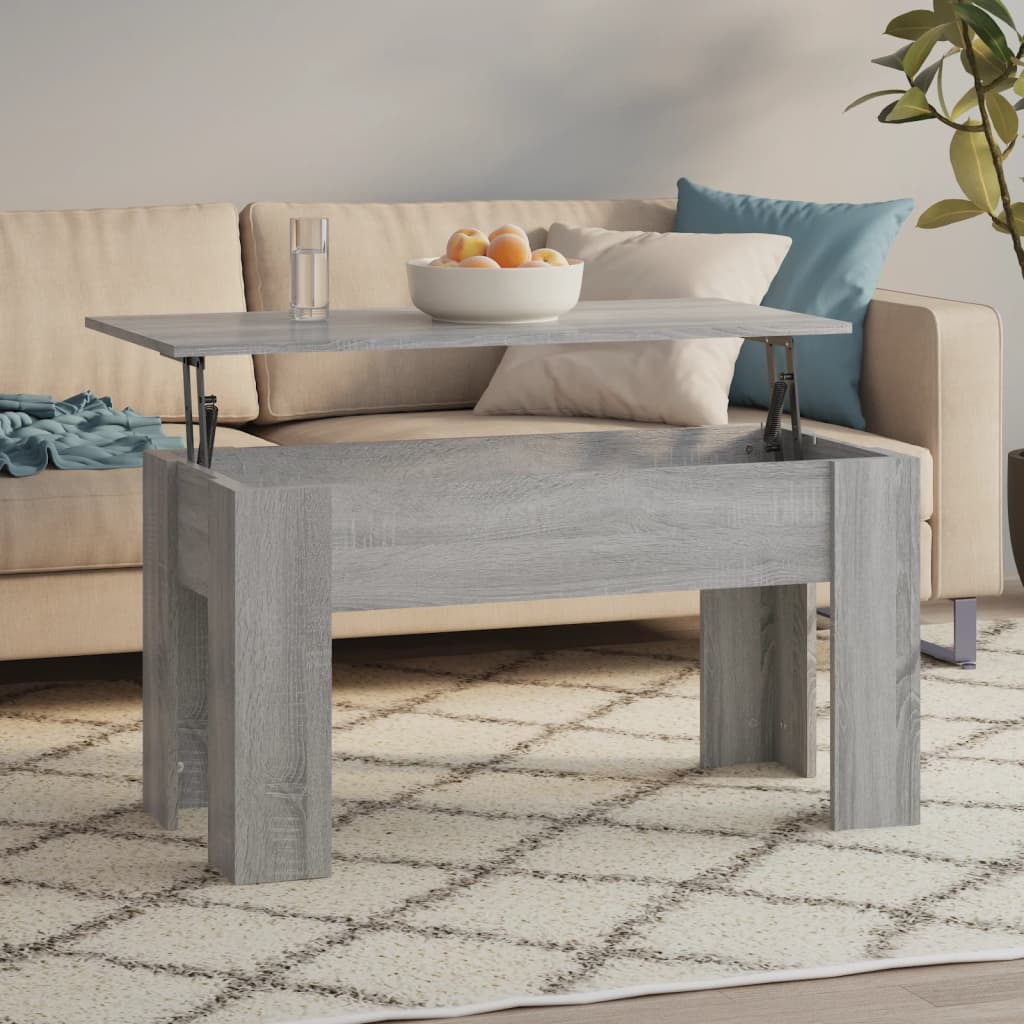Salontafel 101x49x52 cm bewerkt hout grijs sonoma eikenkleurig is nu te koop bij PeponiXL, paradijselijk wonen!