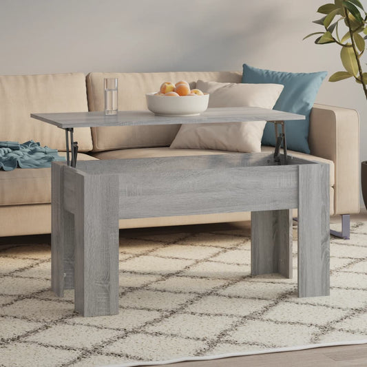 Salontafel 101x49x52 cm bewerkt hout grijs sonoma eikenkleurig is nu te koop bij PeponiXL, paradijselijk wonen!