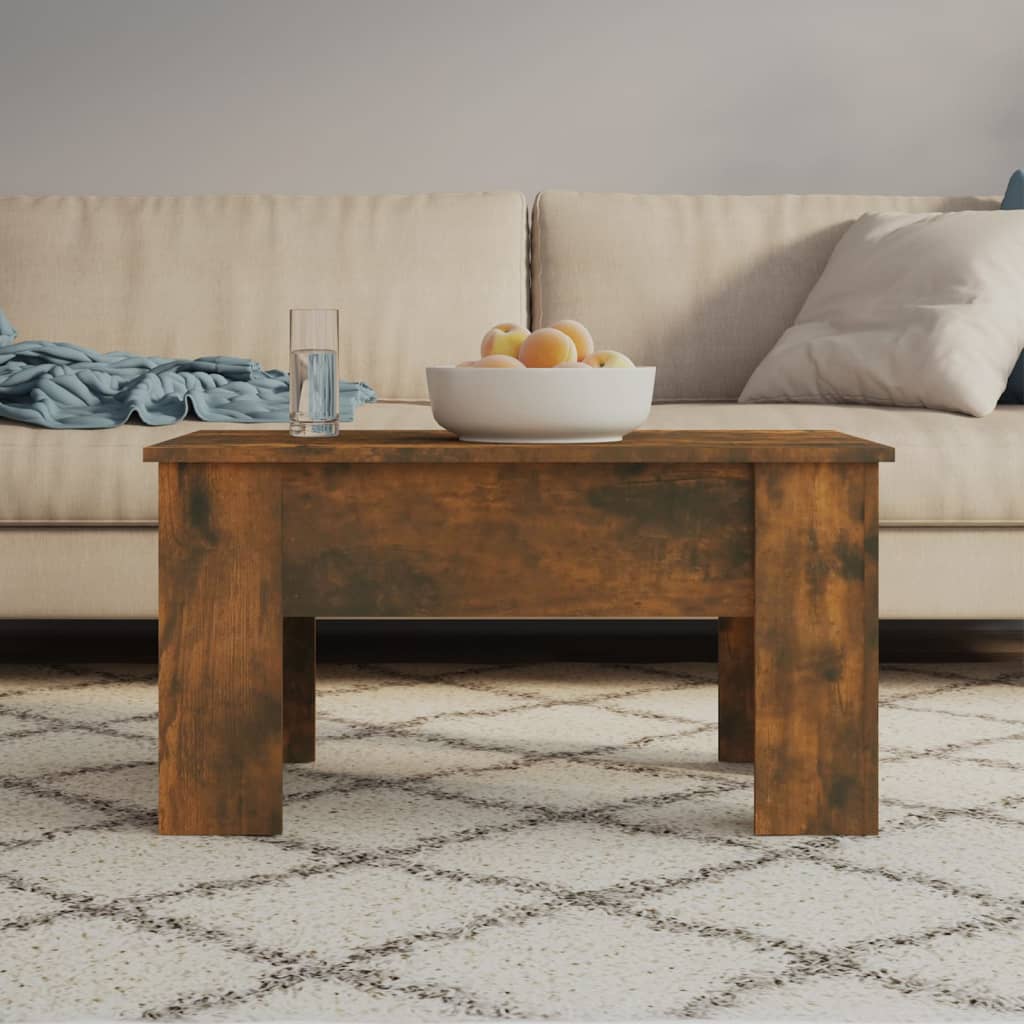Salontafel 79x49x41 cm bewerkt hout gerookt eikenkleurig is nu te koop bij PeponiXL, paradijselijk wonen!