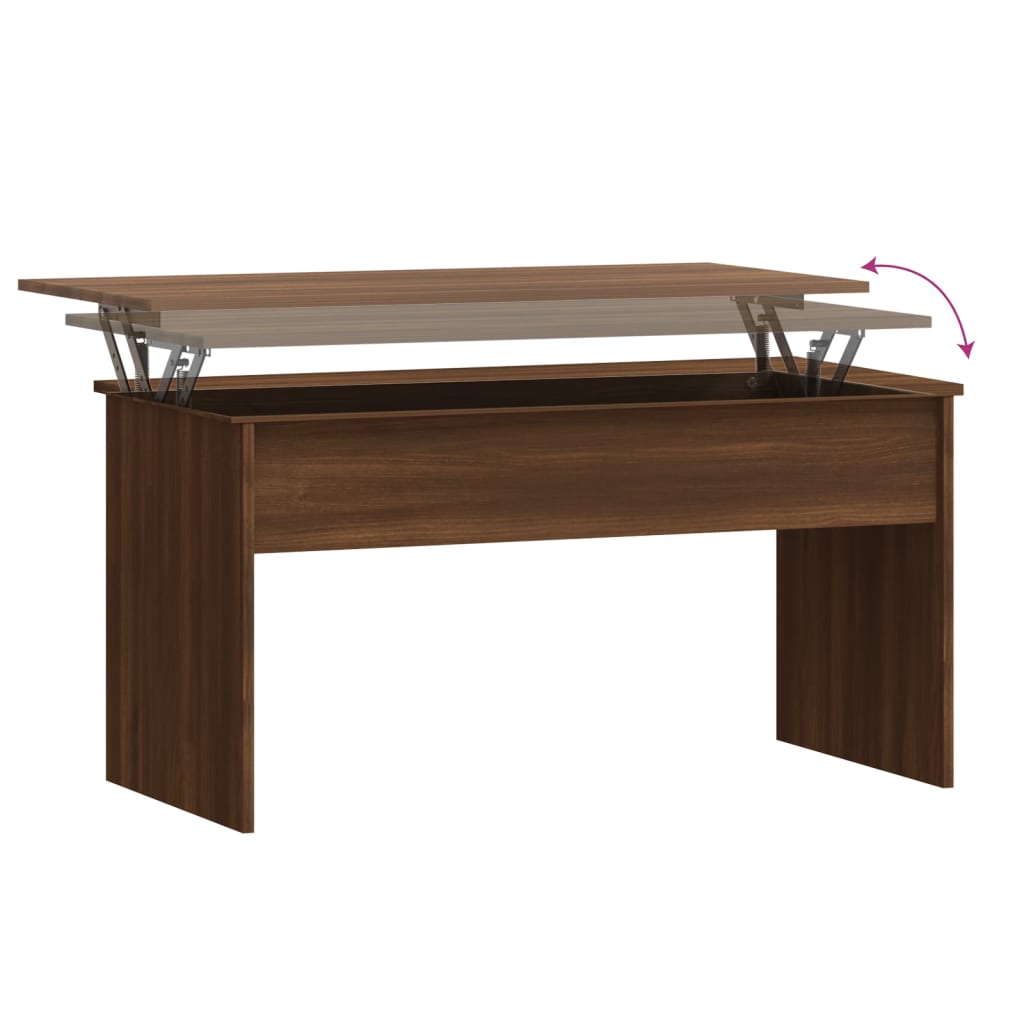 Salontafel 102x50,5x52,5 cm bewerkt hout bruin eikenkleur is nu te koop bij PeponiXL, paradijselijk wonen!