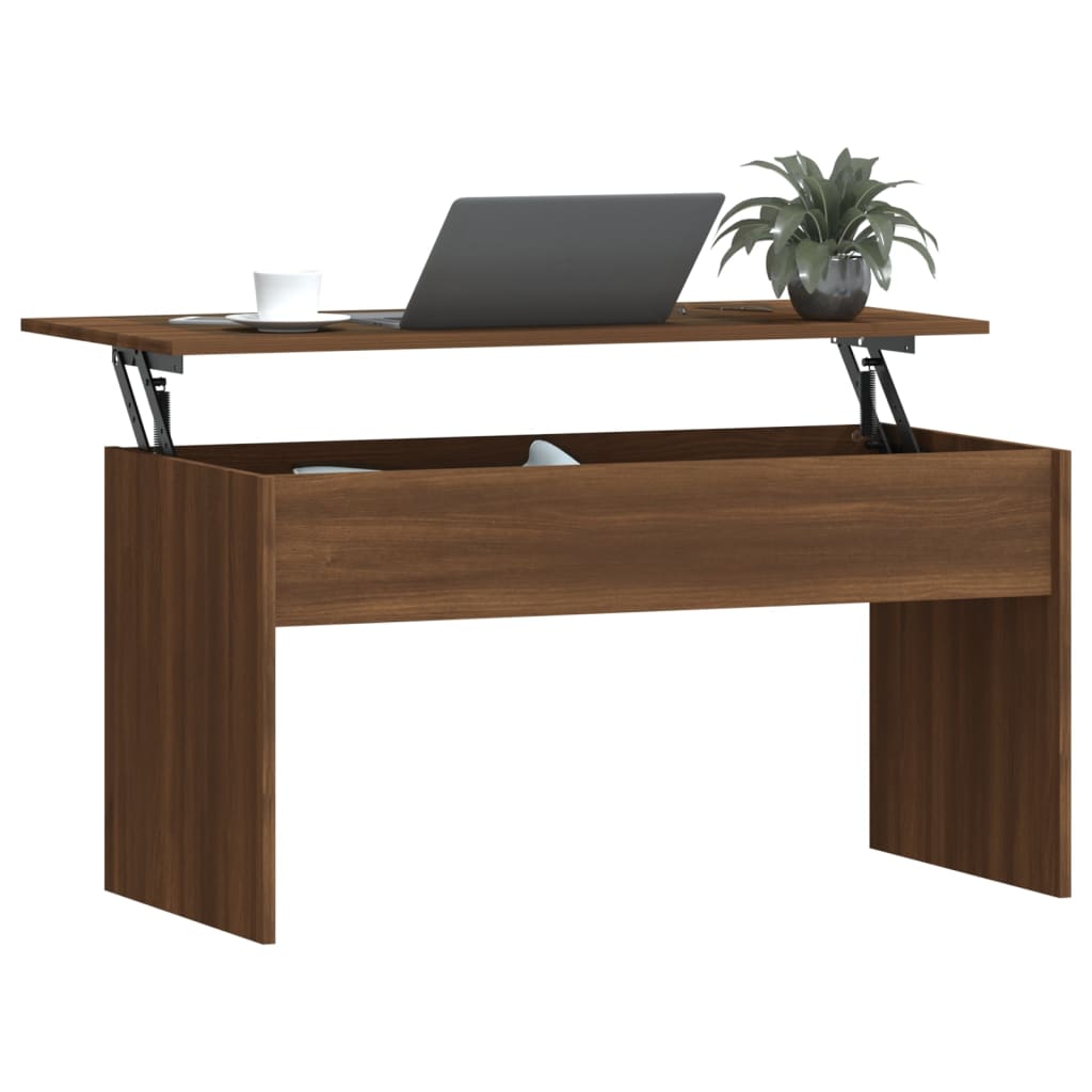 Salontafel 102x50,5x52,5 cm bewerkt hout bruin eikenkleur is nu te koop bij PeponiXL, paradijselijk wonen!