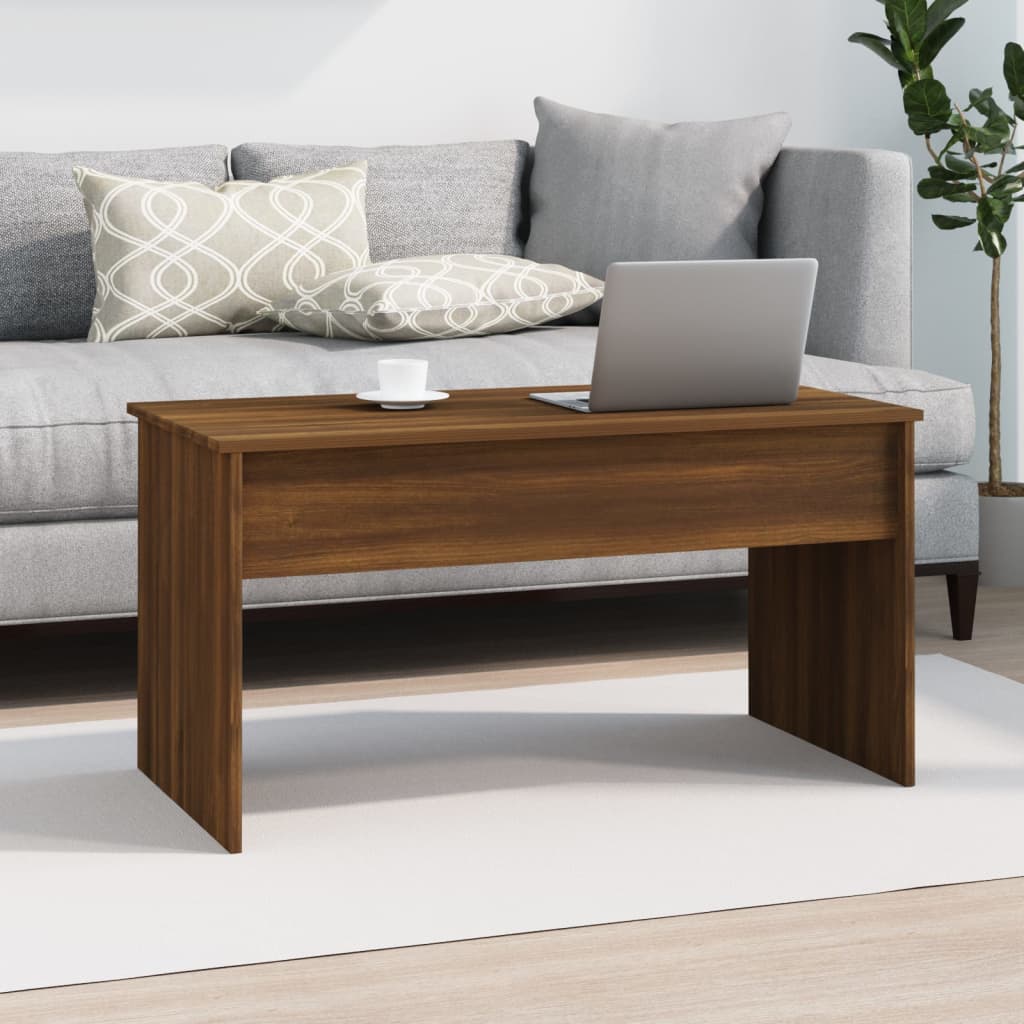 Salontafel 102x50,5x52,5 cm bewerkt hout bruin eikenkleur is nu te koop bij PeponiXL, paradijselijk wonen!