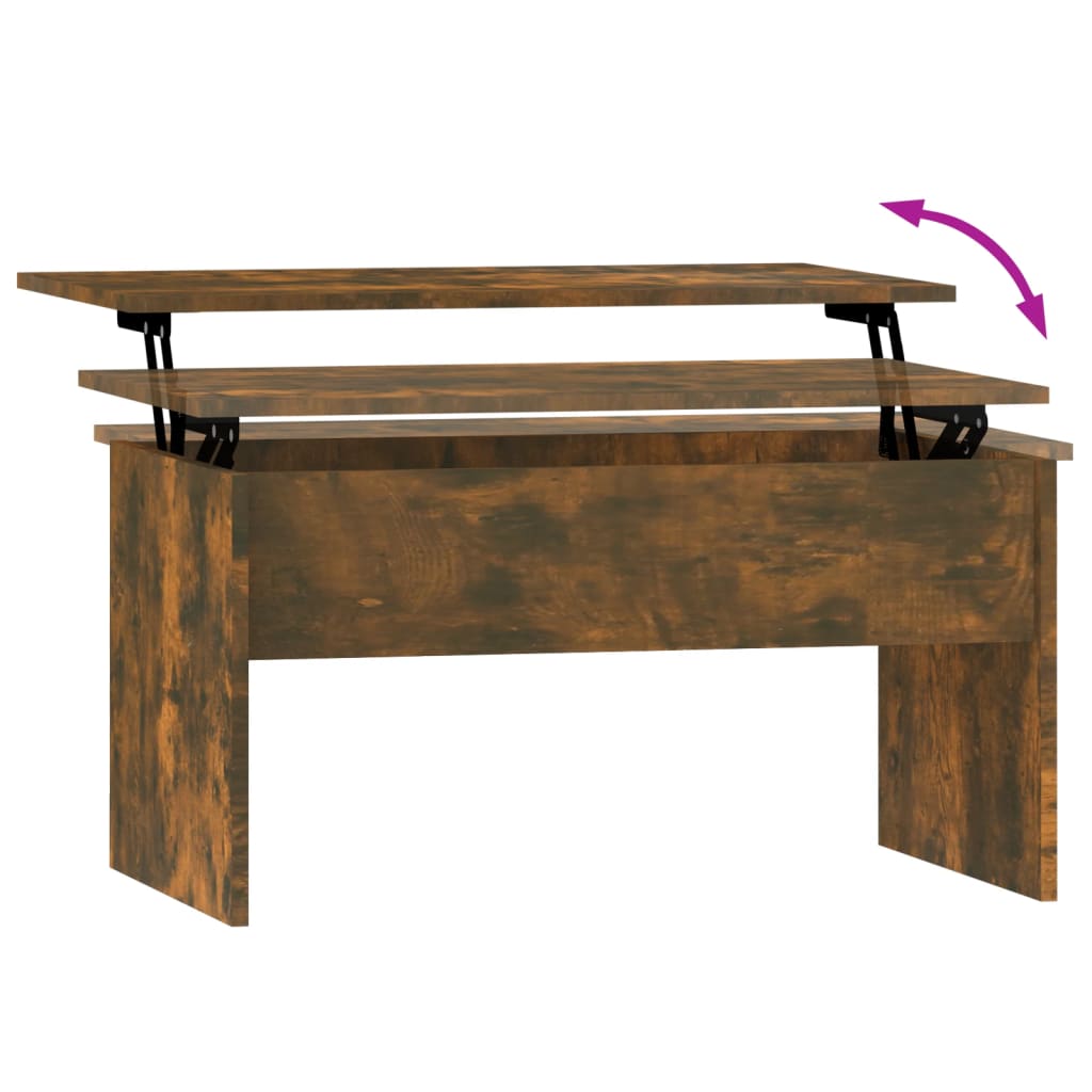 Salontafel 80x50,5x41,5 cm bewerkt hout gerookt eikenkleurig is nu te koop bij PeponiXL, paradijselijk wonen!