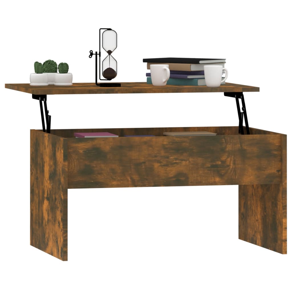 Salontafel 80x50,5x41,5 cm bewerkt hout gerookt eikenkleurig is nu te koop bij PeponiXL, paradijselijk wonen!