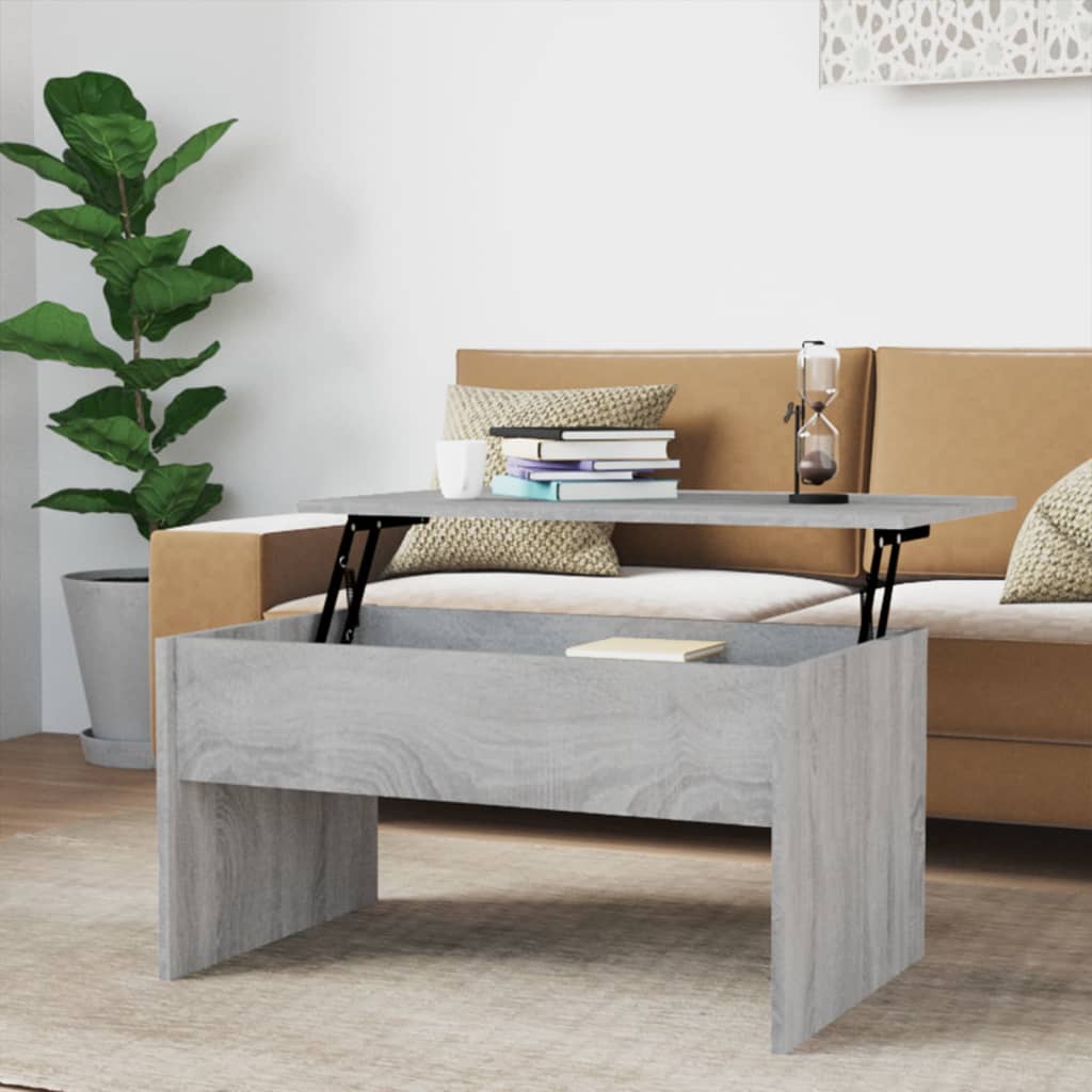 Salontafel 80x50,5x41,5 cm bewerkt hout grijs sonoma eikenkleur is nu te koop bij PeponiXL, paradijselijk wonen!
