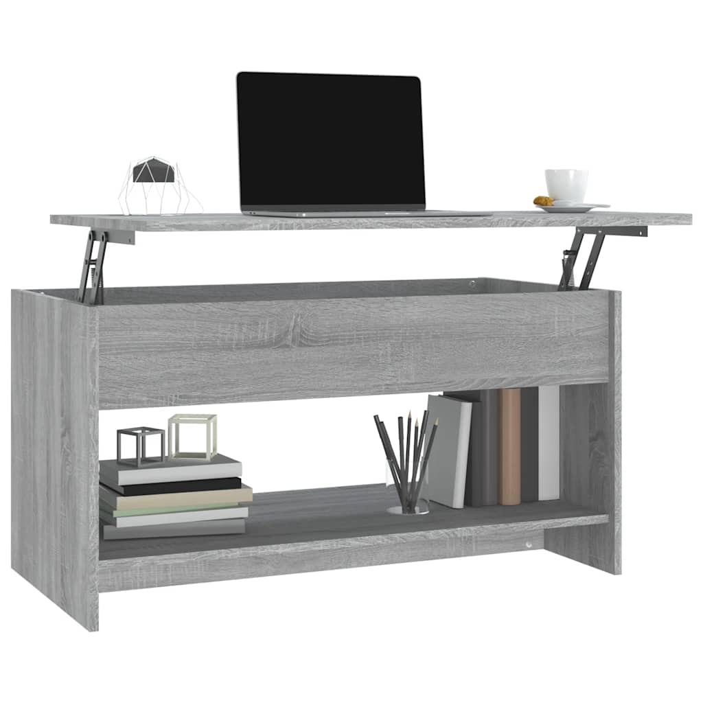 Salontafel 102x50x52,5 cm bewerkt hout grijs sonoma eikenkleur is nu te koop bij PeponiXL, paradijselijk wonen!