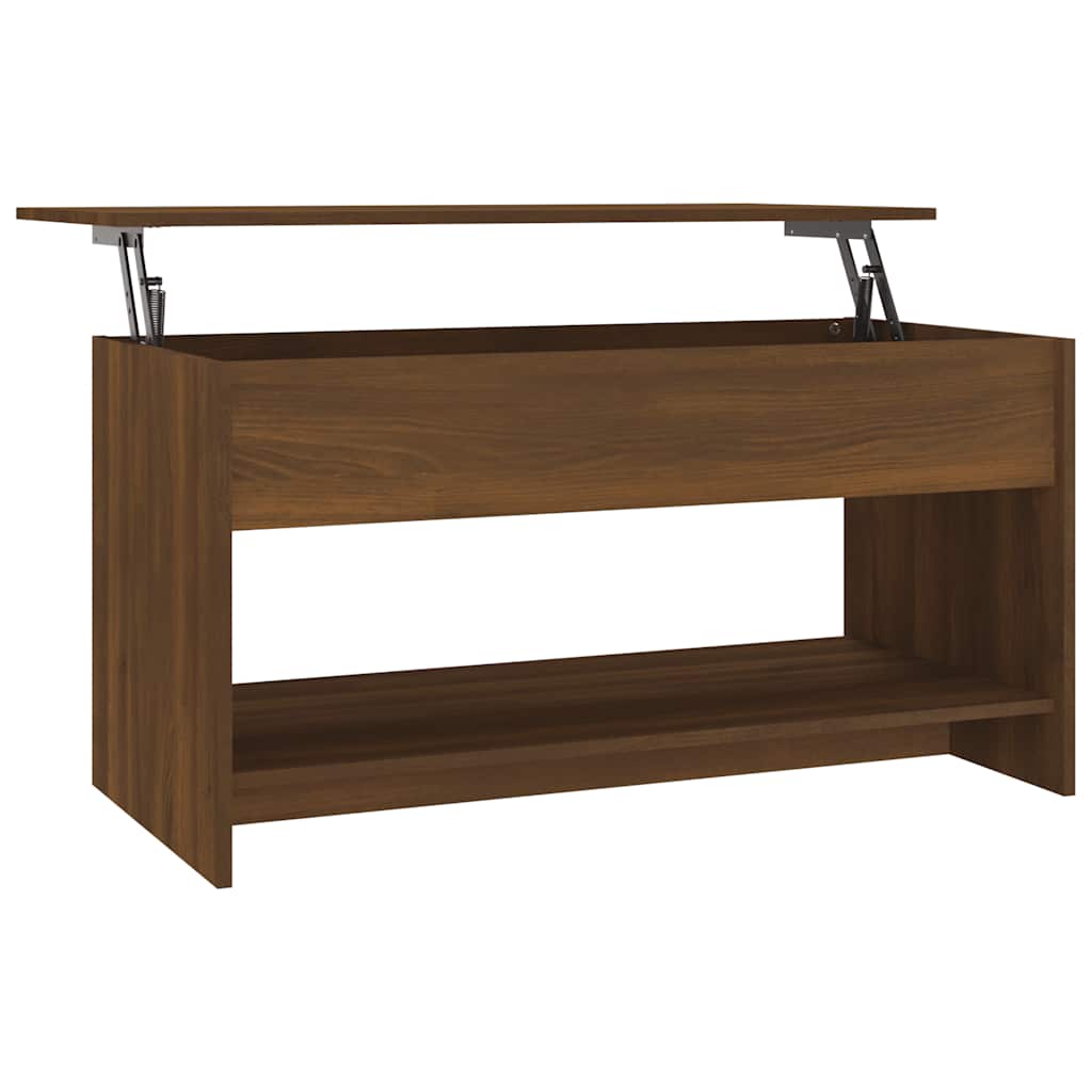 Salontafel 102x50x52,5 cm bewerkt hout bruin eikenkleur is nu te koop bij PeponiXL, paradijselijk wonen!