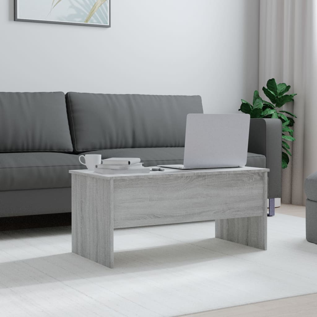 Salontafel 102x50,5x46,5 cm bewerkt hout grijs sonoma eiken is nu te koop bij PeponiXL, paradijselijk wonen!