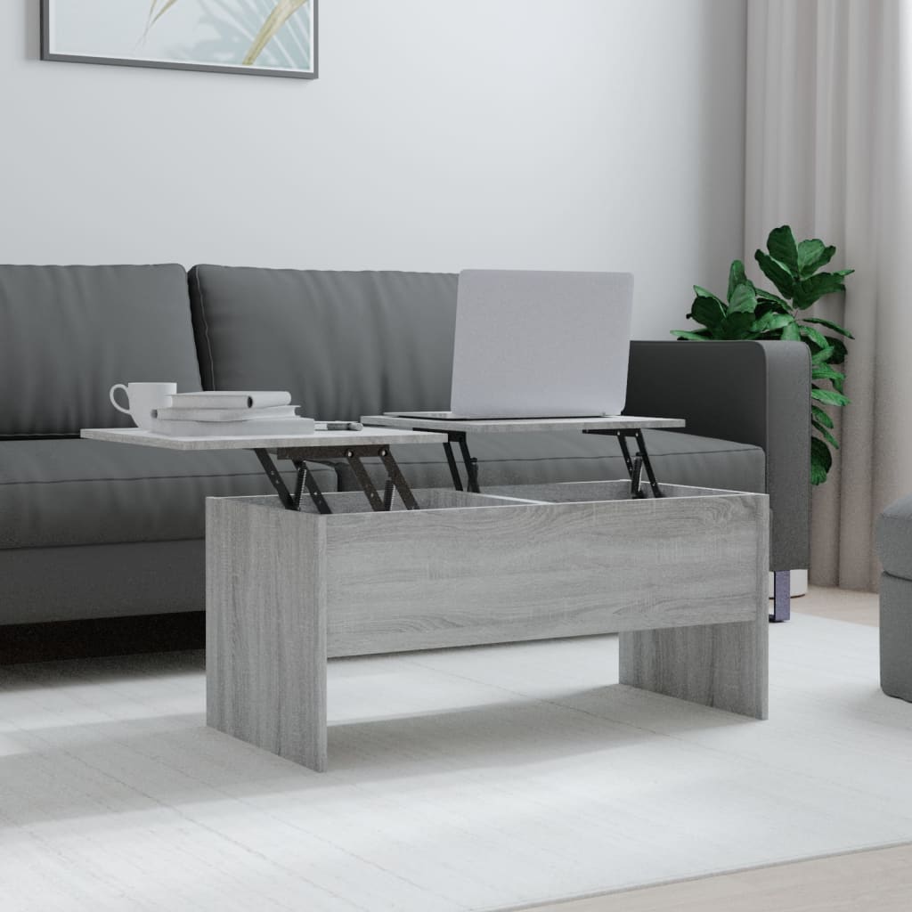 Salontafel 102x50,5x46,5 cm bewerkt hout grijs sonoma eiken is nu te koop bij PeponiXL, paradijselijk wonen!
