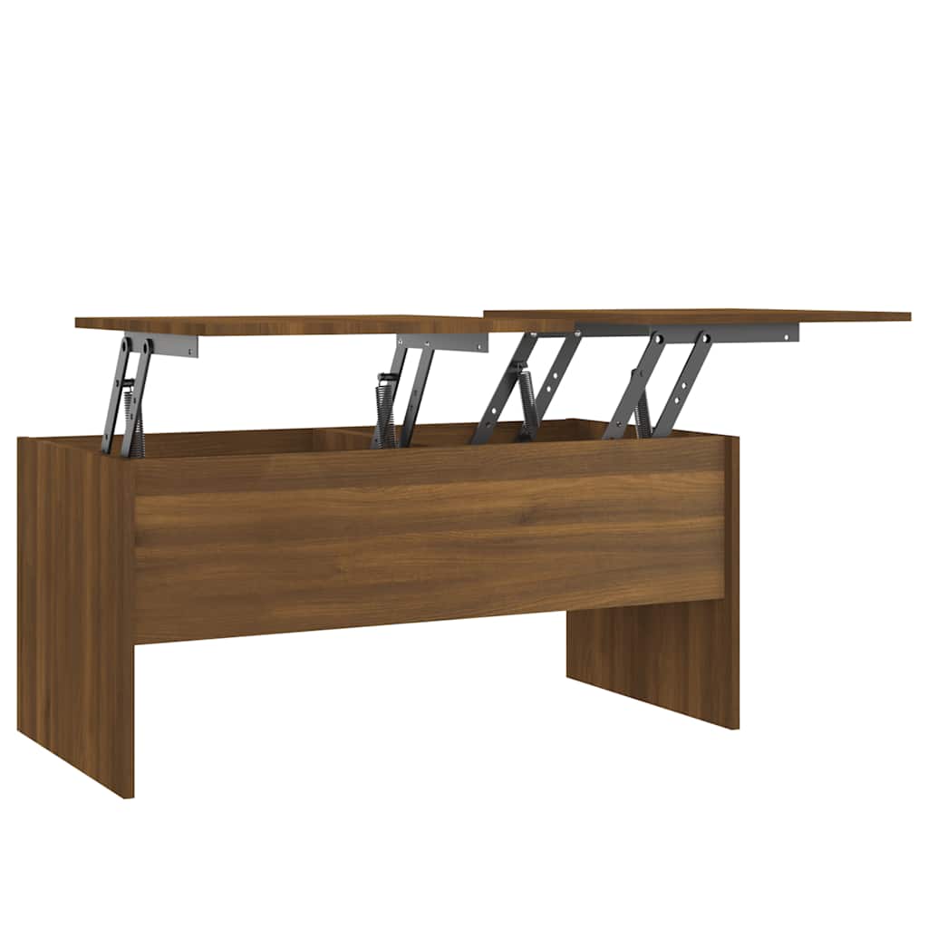 Salontafel 102x50,5x46,5 cm bewerkt hout bruin eikenkleur is nu te koop bij PeponiXL, paradijselijk wonen!