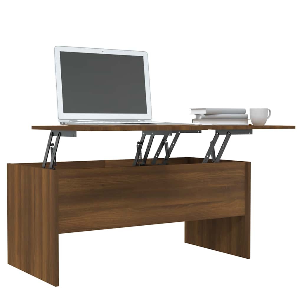 Salontafel 102x50,5x46,5 cm bewerkt hout bruin eikenkleur is nu te koop bij PeponiXL, paradijselijk wonen!
