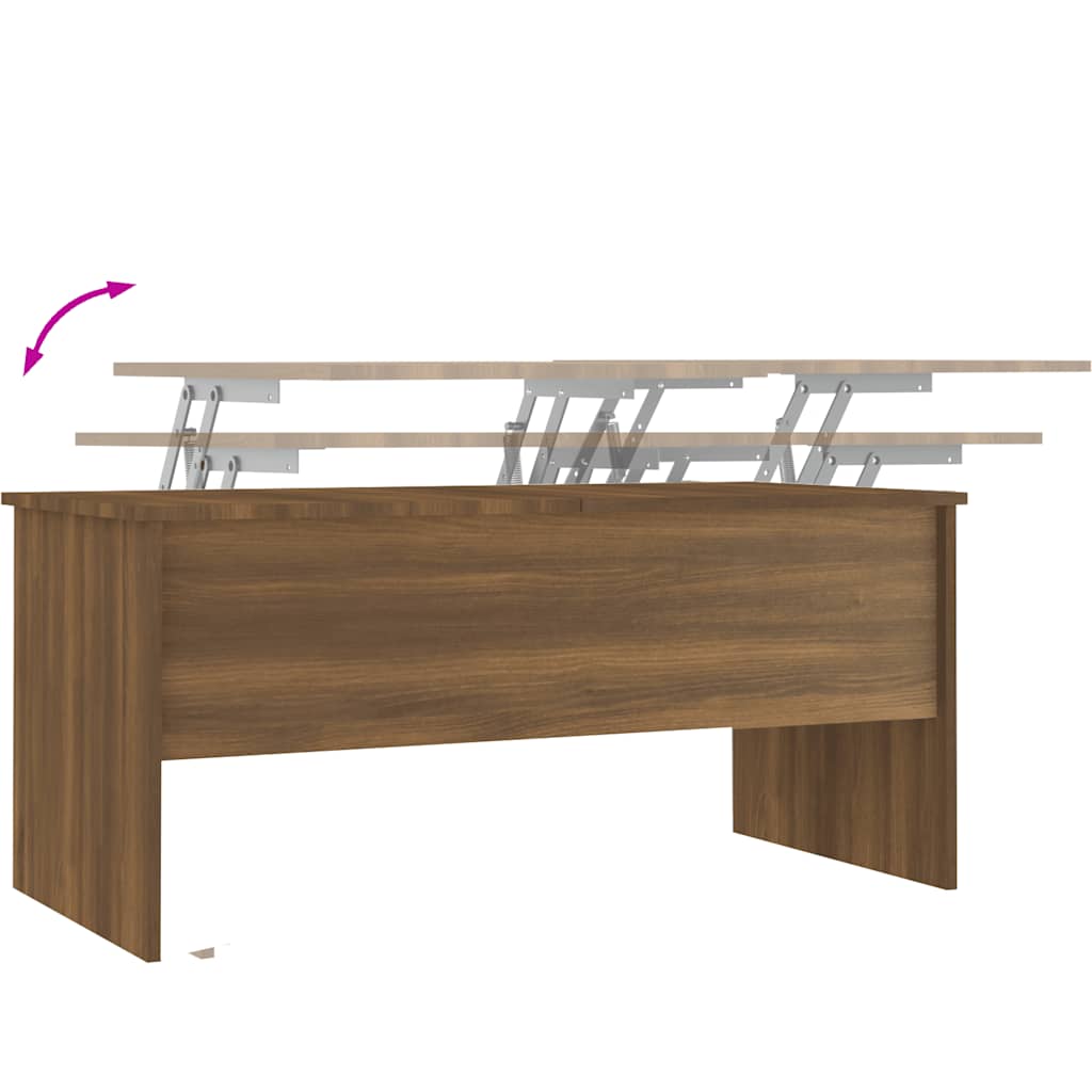 Salontafel 102x50,5x46,5 cm bewerkt hout bruin eikenkleur is nu te koop bij PeponiXL, paradijselijk wonen!