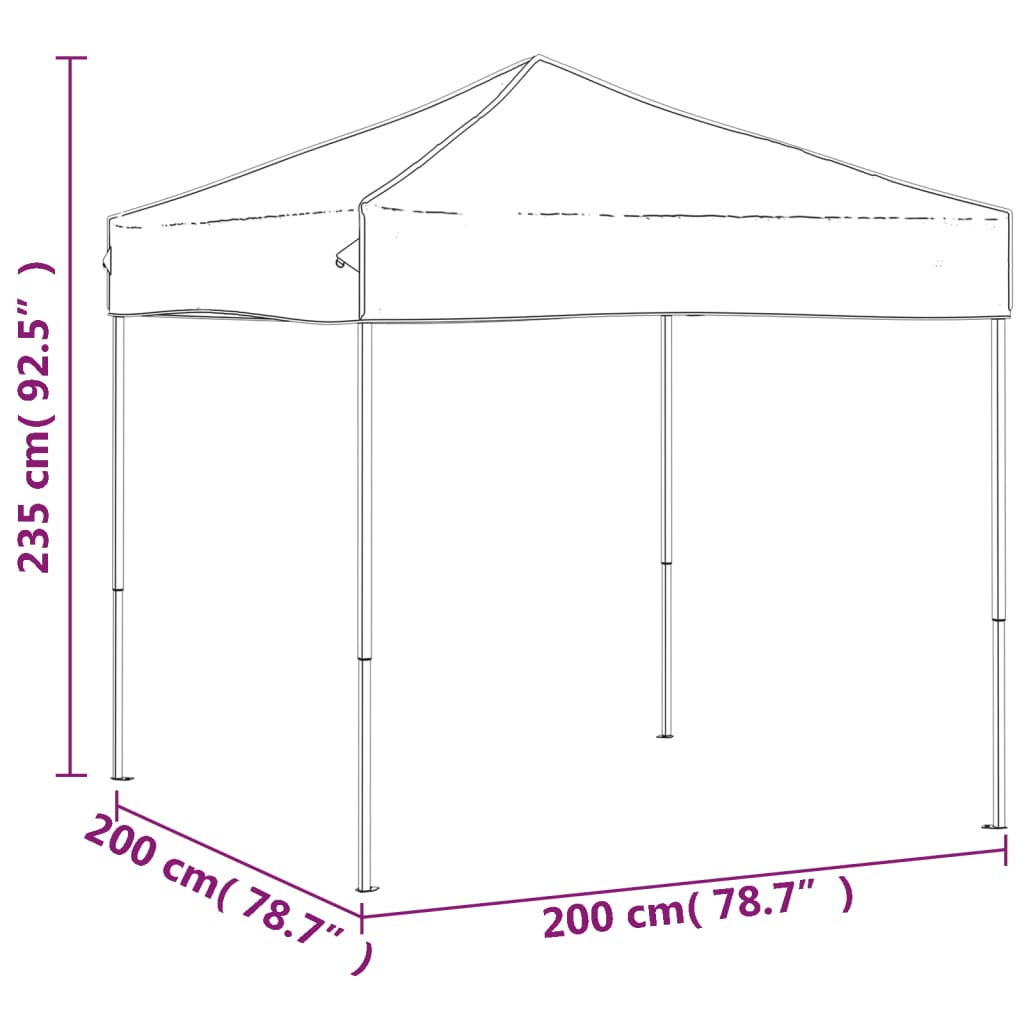 Partytent inklapbaar 2x2 m antracietkleurig is nu te koop bij PeponiXL, paradijselijk wonen!