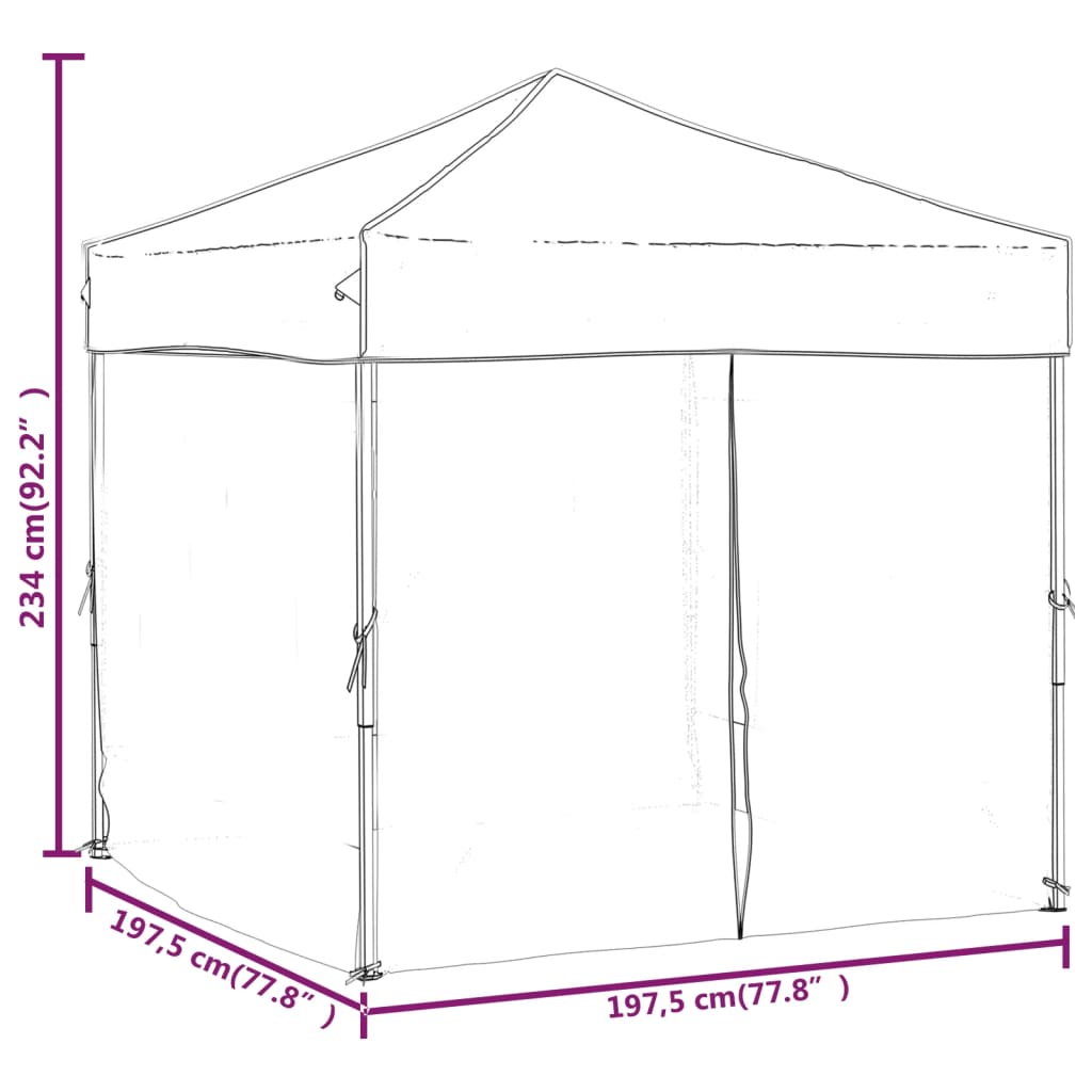 Partytent inklapbaar met zijwanden 2x2 m blauw is nu te koop bij PeponiXL, paradijselijk wonen!