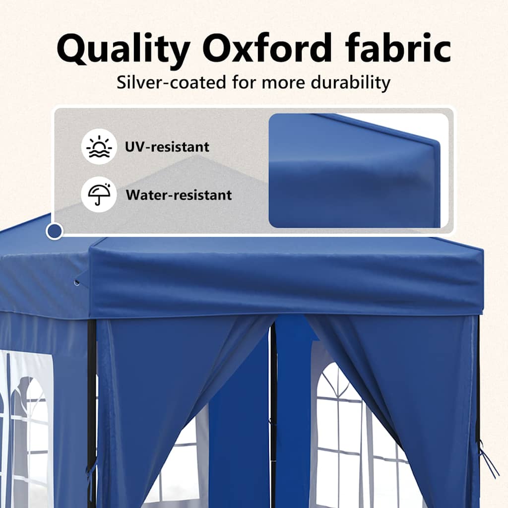 Partytent inklapbaar met zijwanden 2x2 m blauw is nu te koop bij PeponiXL, paradijselijk wonen!