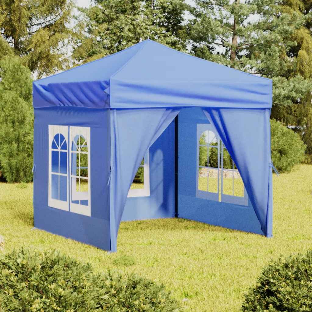 Partytent inklapbaar met zijwanden 2x2 m blauw is nu te koop bij PeponiXL, paradijselijk wonen!