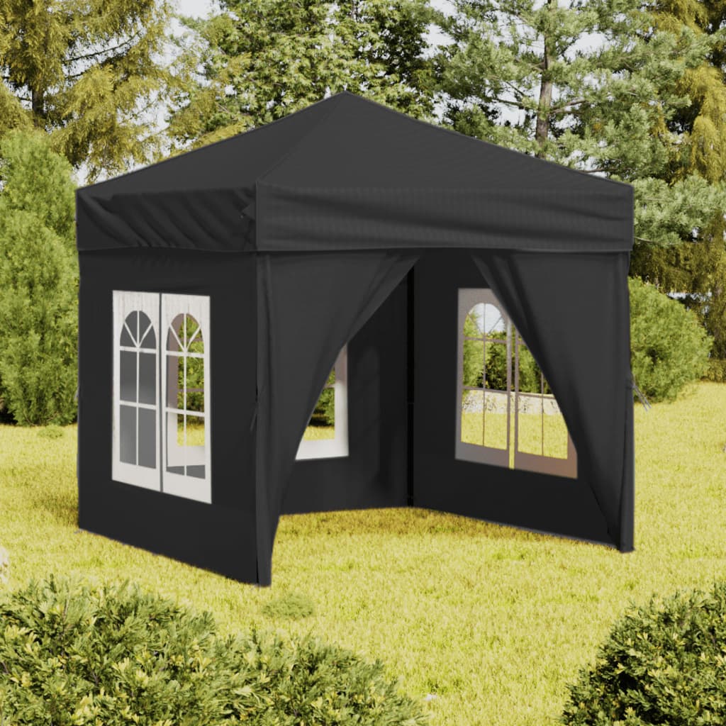 Partytent inklapbaar met zijwanden 2x2 m antracietkleurig is nu te koop bij PeponiXL, paradijselijk wonen!