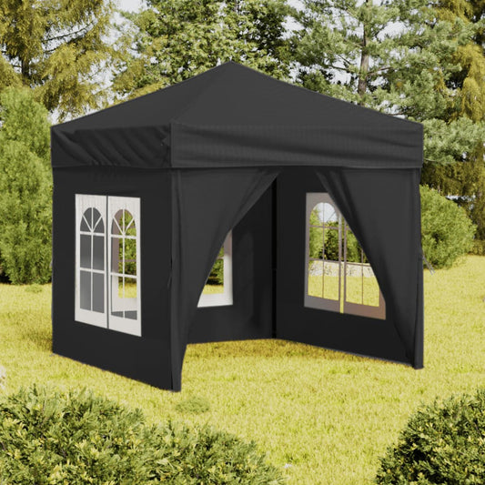 Partytent inklapbaar met zijwanden 2x2 m antracietkleurig is nu te koop bij PeponiXL, paradijselijk wonen!