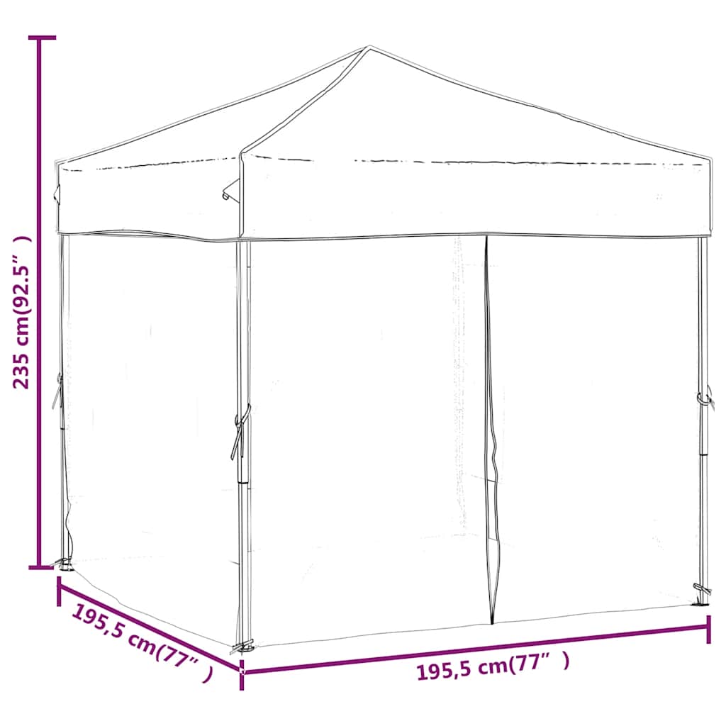 Partytent inklapbaar met zijwanden 2x2 m wit is nu te koop bij PeponiXL, paradijselijk wonen!