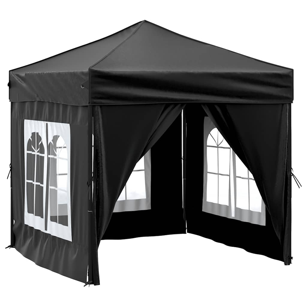 Partytent inklapbaar met zijwanden 2x2 m zwart is nu te koop bij PeponiXL, paradijselijk wonen!