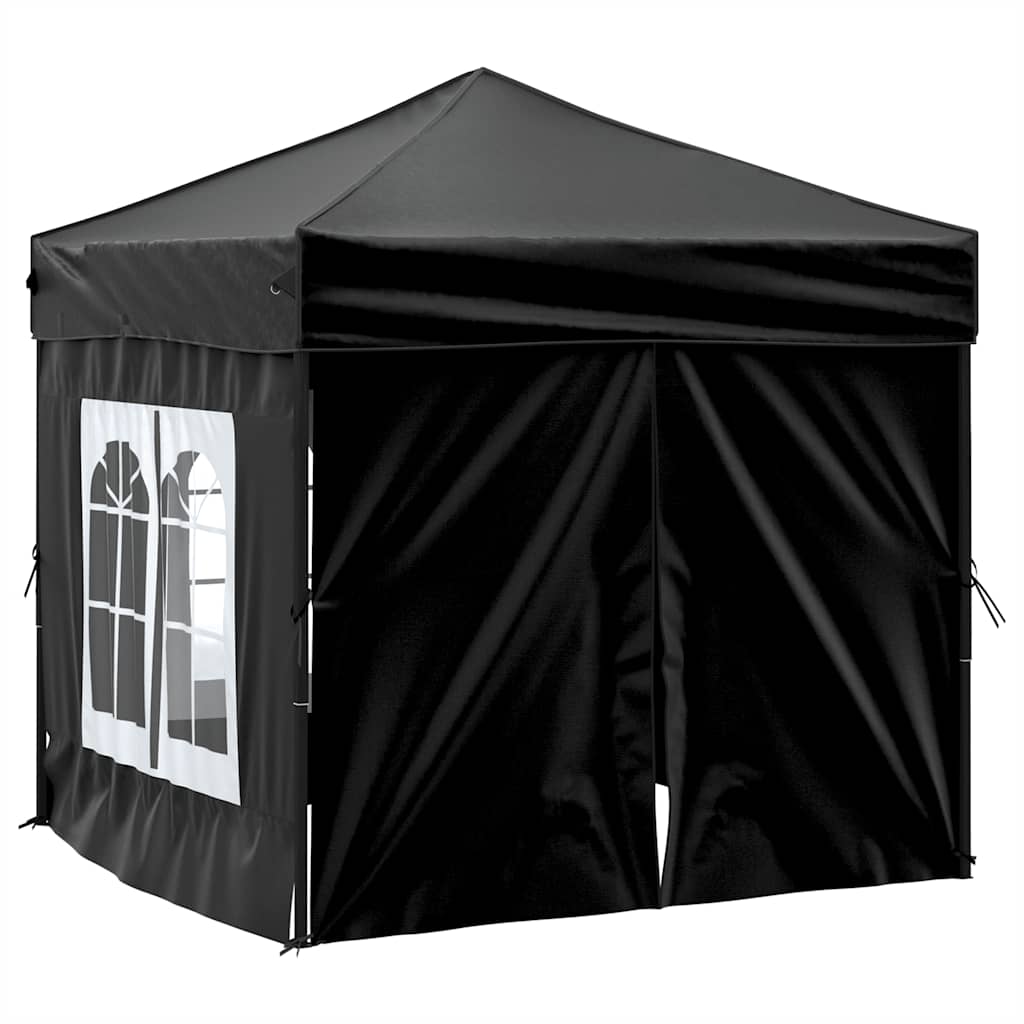 Partytent inklapbaar met zijwanden 2x2 m zwart is nu te koop bij PeponiXL, paradijselijk wonen!