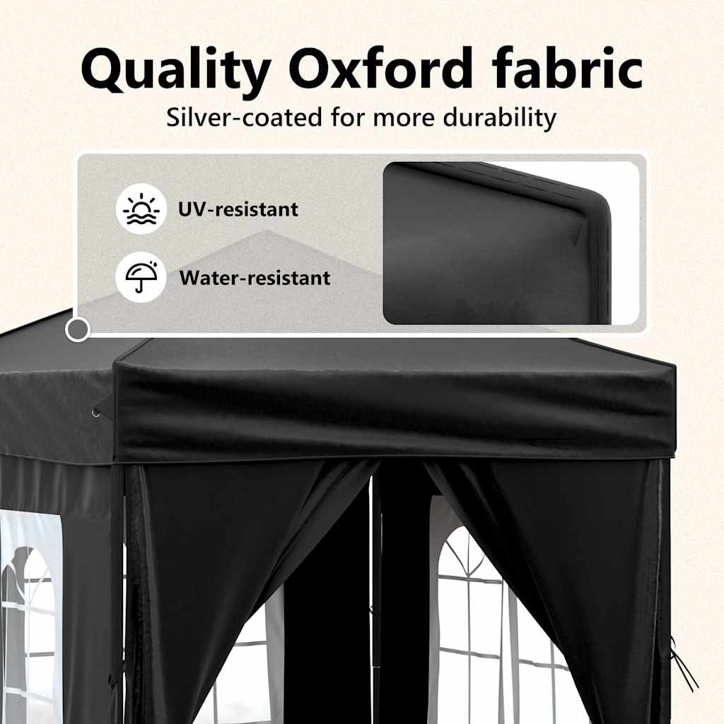 Partytent inklapbaar met zijwanden 2x2 m zwart is nu te koop bij PeponiXL, paradijselijk wonen!