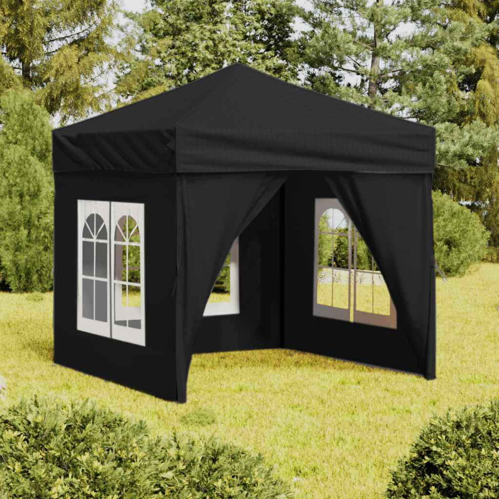 Partytent inklapbaar met zijwanden 2x2 m zwart is nu te koop bij PeponiXL, paradijselijk wonen!