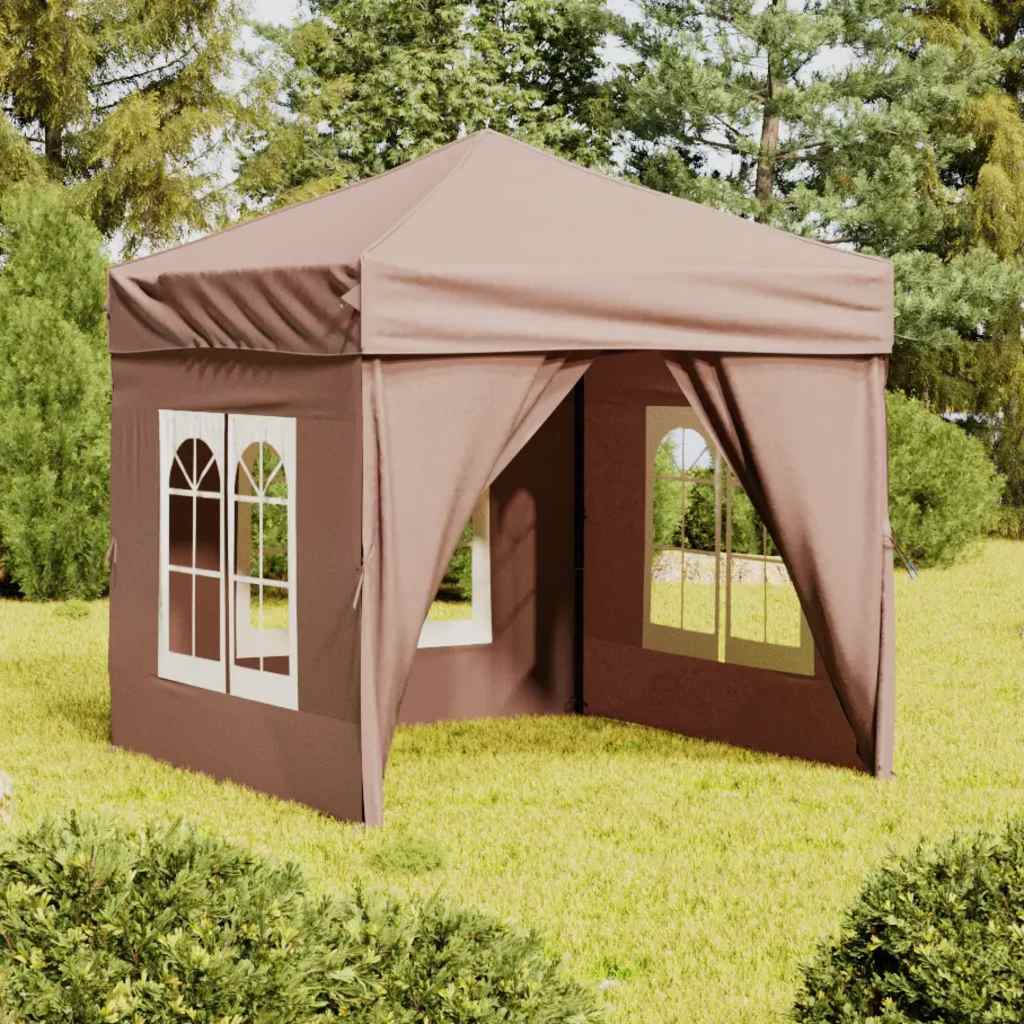 Partytent inklapbaar met zijwanden 2x2 m taupe is nu te koop bij PeponiXL, paradijselijk wonen!