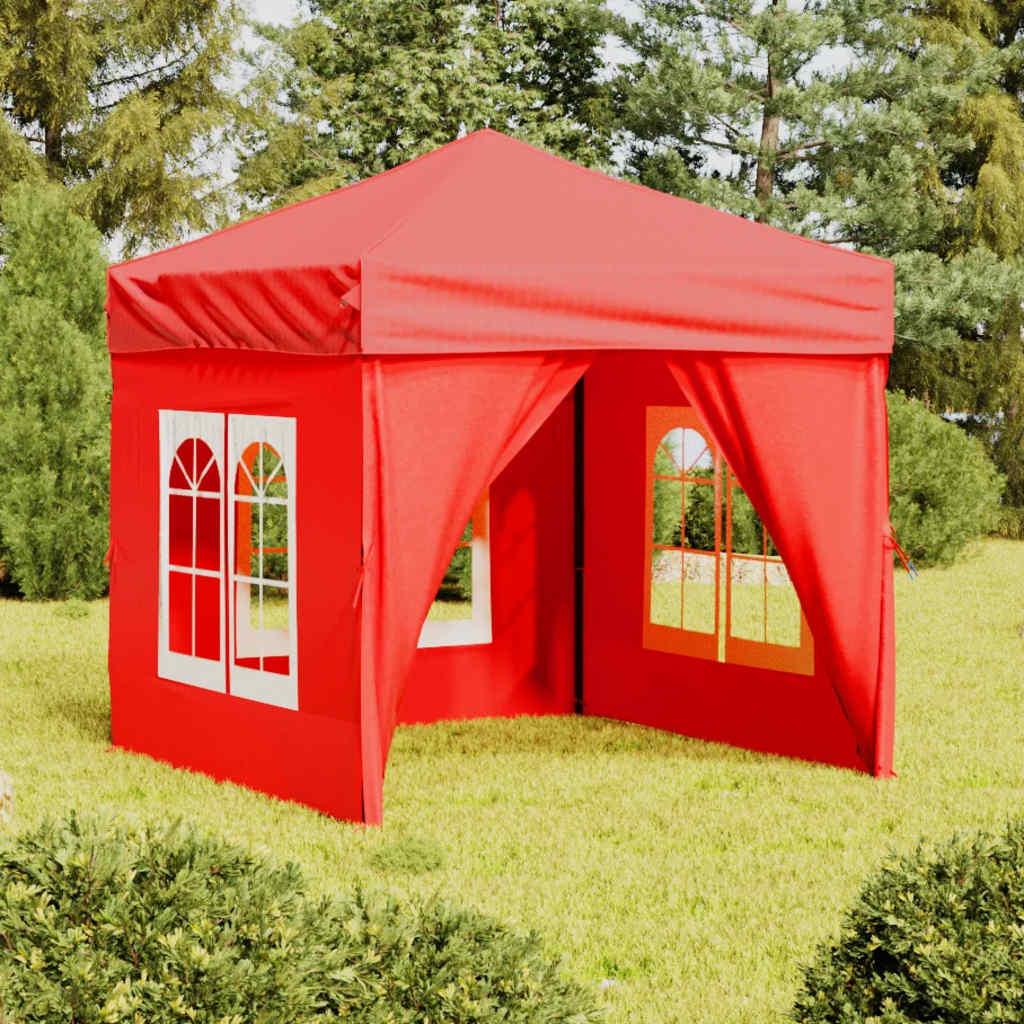 Partytent inklapbaar met zijwanden 2x2 m rood is nu te koop bij PeponiXL, paradijselijk wonen!