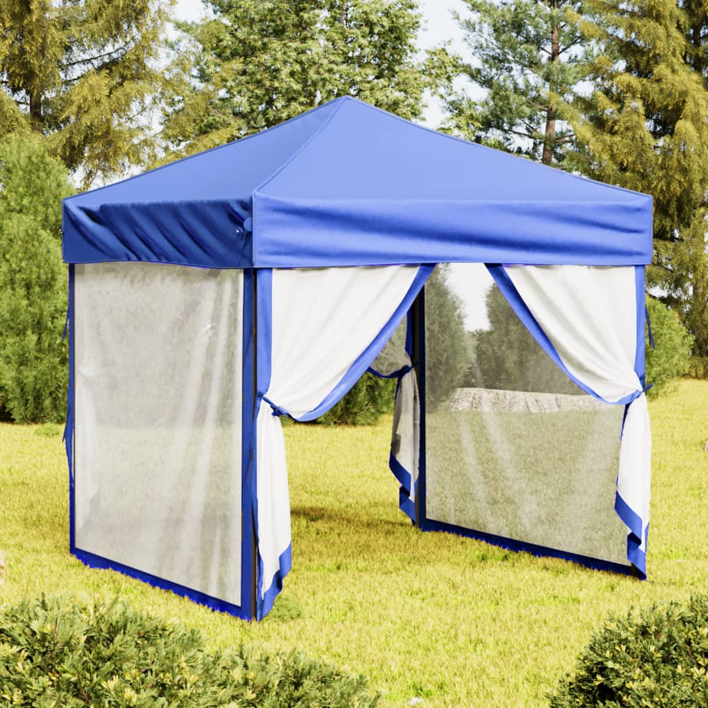 Partytent inklapbaar met zijwanden 2x2 m blauw is nu te koop bij PeponiXL, paradijselijk wonen!