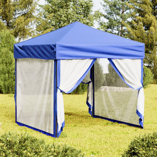 Partytent inklapbaar met zijwanden 2x2 m blauw is nu te koop bij PeponiXL, paradijselijk wonen!
