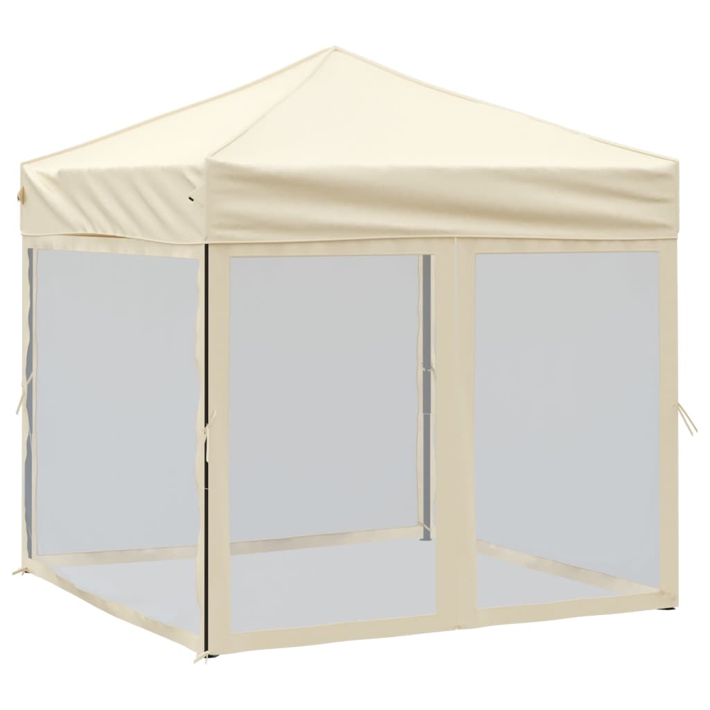 Partytent inklapbaar met zijwanden 2x2 m crèmekleurig is nu te koop bij PeponiXL, paradijselijk wonen!