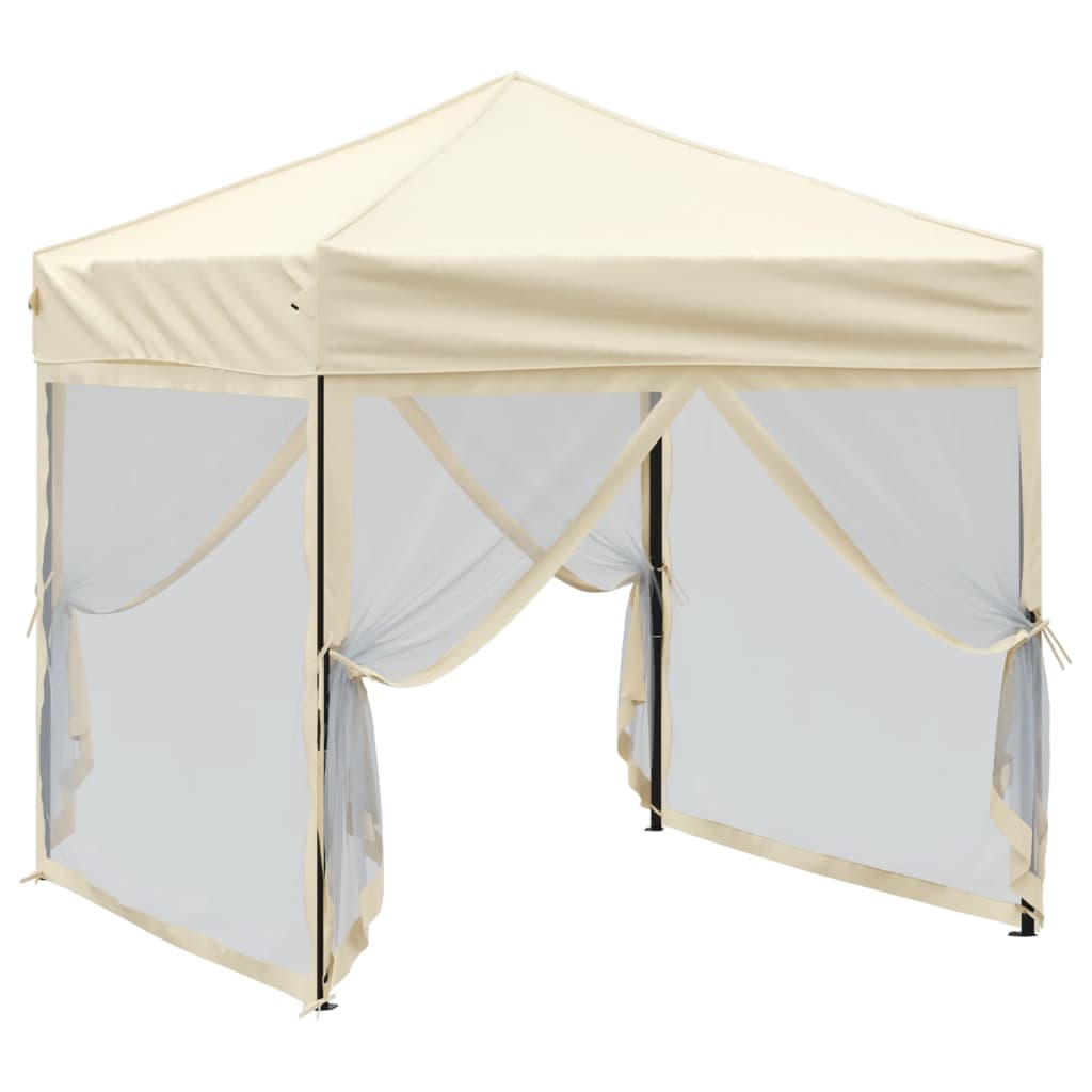 Partytent inklapbaar met zijwanden 2x2 m crèmekleurig is nu te koop bij PeponiXL, paradijselijk wonen!