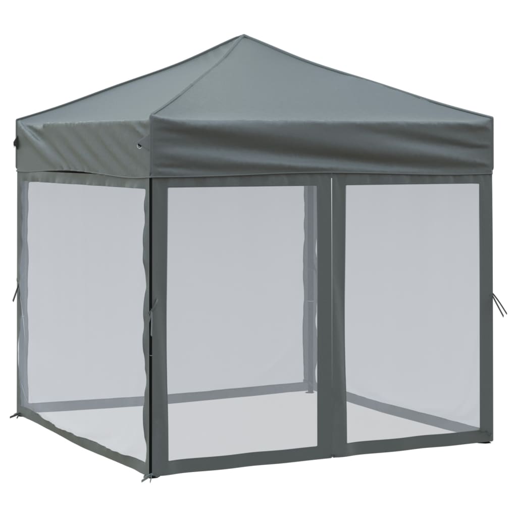 Partytent inklapbaar met zijwanden 2x2 m antracietkleurig is nu te koop bij PeponiXL, paradijselijk wonen!