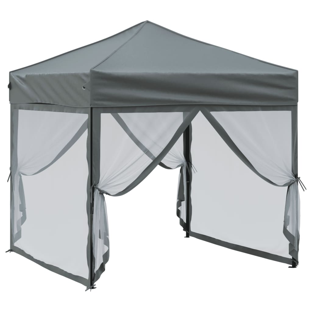 Partytent inklapbaar met zijwanden 2x2 m antracietkleurig is nu te koop bij PeponiXL, paradijselijk wonen!