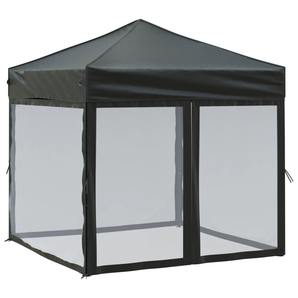 Partytent inklapbaar met zijwanden 2x2 m zwart is nu te koop bij PeponiXL, paradijselijk wonen!