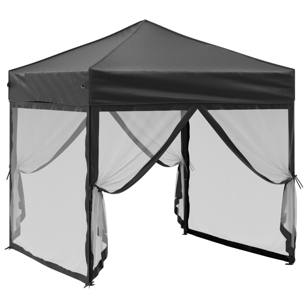 Partytent inklapbaar met zijwanden 2x2 m zwart is nu te koop bij PeponiXL, paradijselijk wonen!