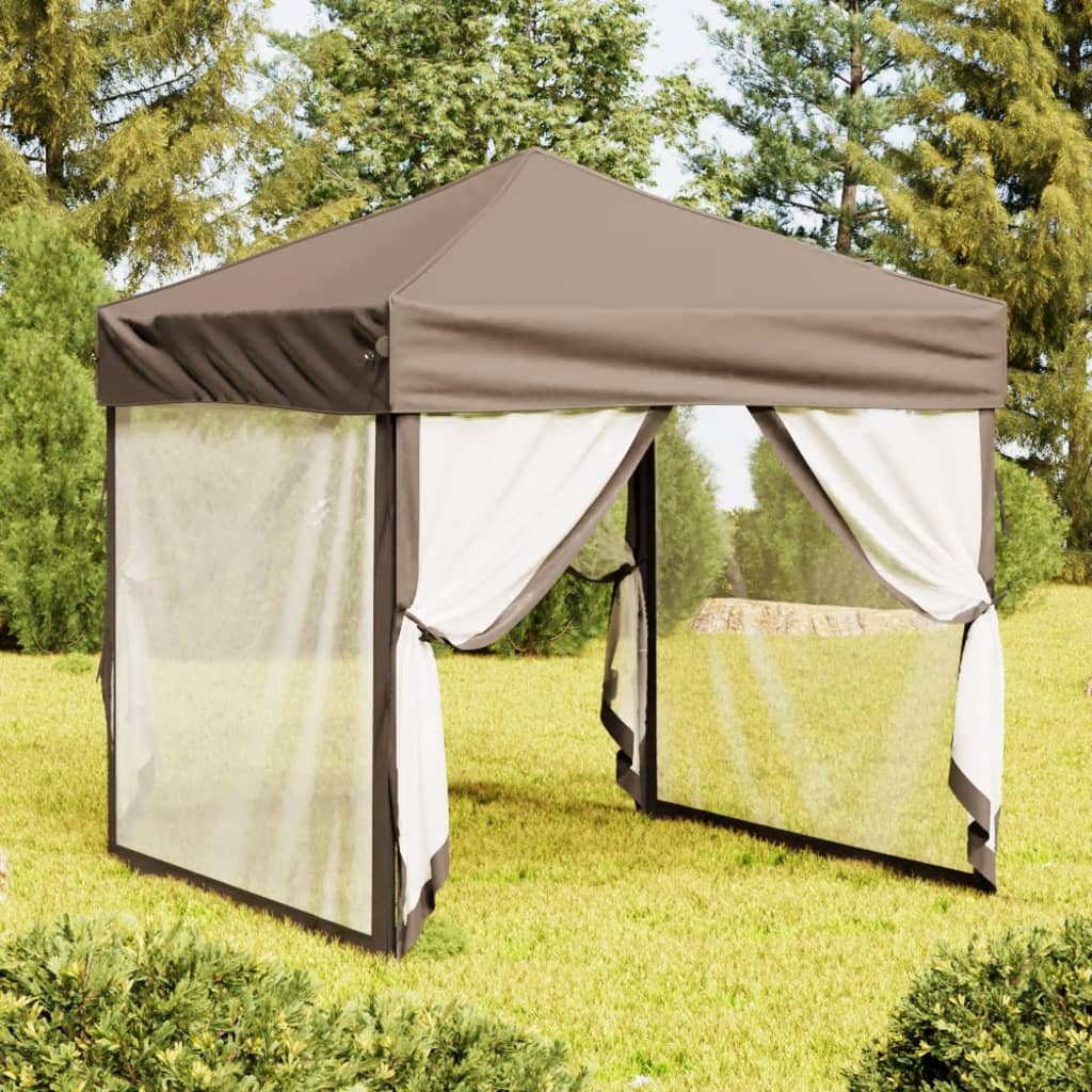 Partytent inklapbaar met zijwanden 2x2 m taupe is nu te koop bij PeponiXL, paradijselijk wonen!
