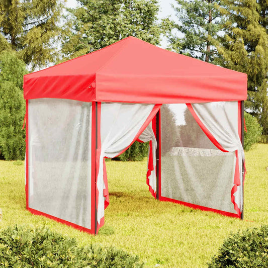 Partytent inklapbaar met zijwanden 2x2 m rood is nu te koop bij PeponiXL, paradijselijk wonen!