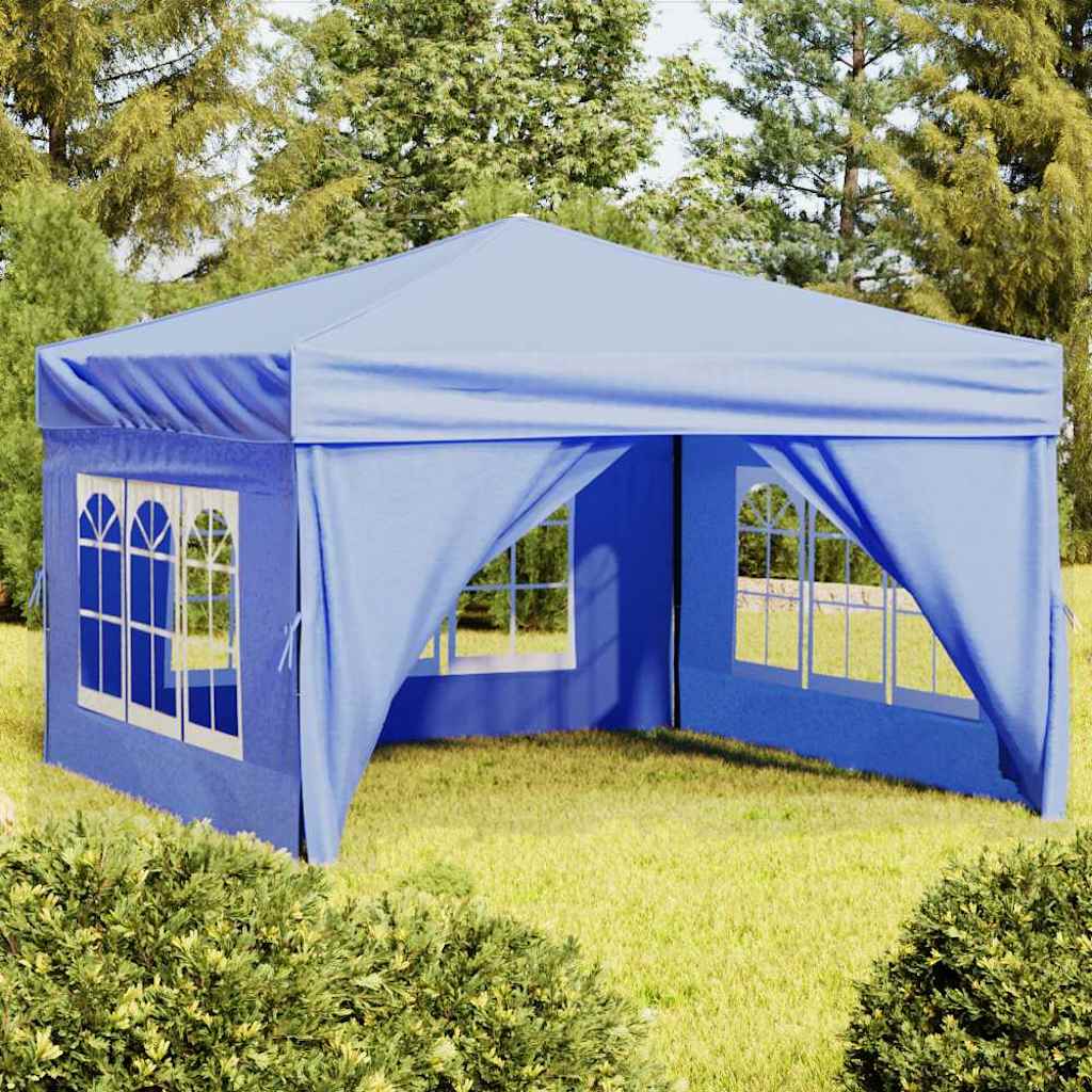 Partytent inklapbaar met zijwanden 3x3 m blauw is nu te koop bij PeponiXL, paradijselijk wonen!