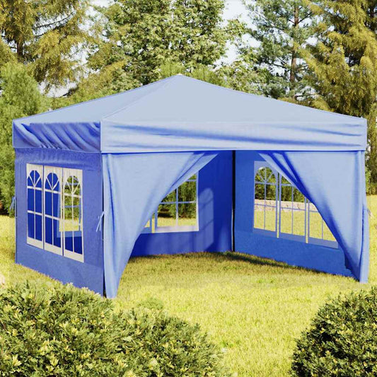 Partytent inklapbaar met zijwanden 3x3 m blauw is nu te koop bij PeponiXL, paradijselijk wonen!