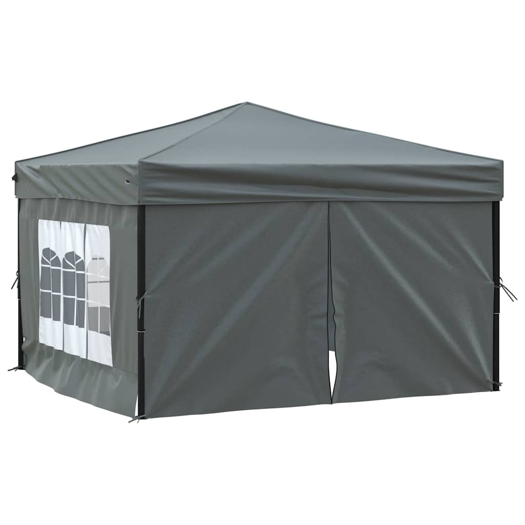 Partytent inklapbaar met zijwanden 3x3 m antracietkleurig is nu te koop bij PeponiXL, paradijselijk wonen!